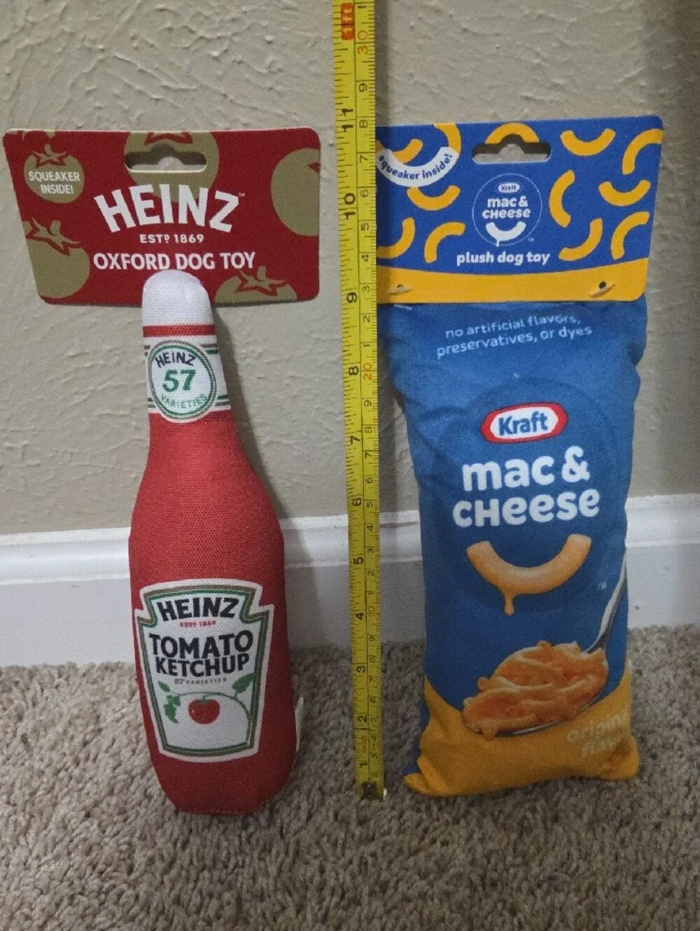 Red Tomato Ketchup Plush Dog Toy - Squeaker Inside - Lot Of 2